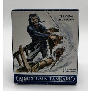 Norman Rockwell Seafarers Collection 1985 Tankard Braving The Storm w/ Box